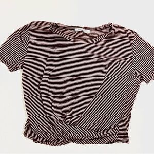 Zara striped crop t shirt